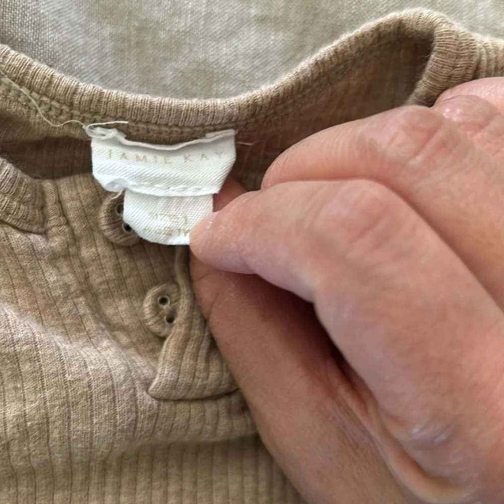 Jamie Kay organic cotton blend modal ribbed bodysuit. Unisex. 1y